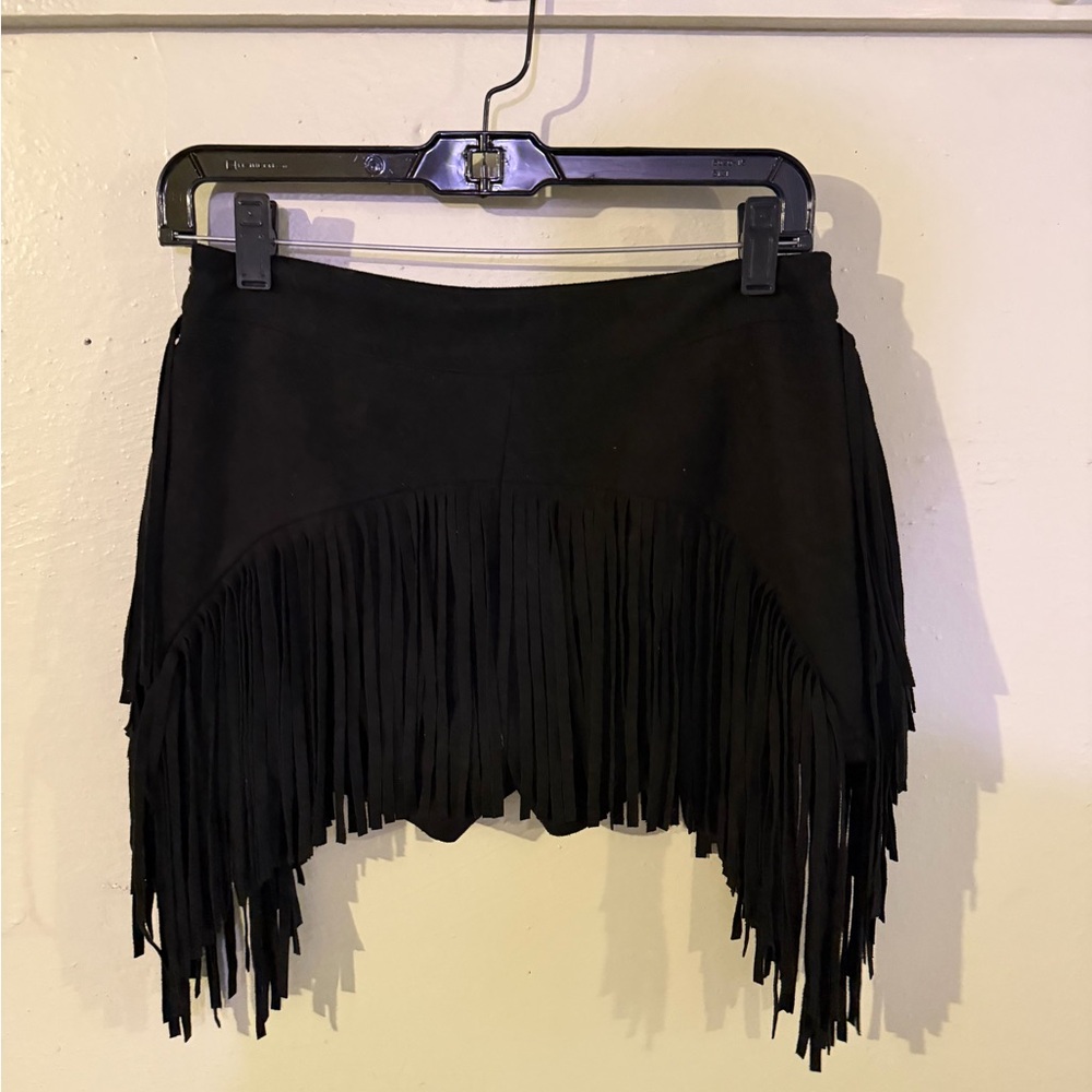 iHeartRaves Black Fringe Witchy Shorts